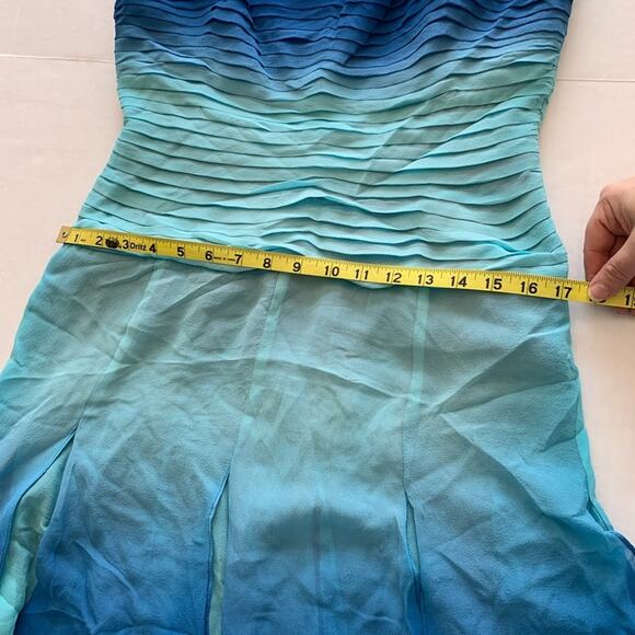 T by Tadashi Vintage Y2K Silk Ombre Handkerchief Hem Dress - Picture 15 of 16